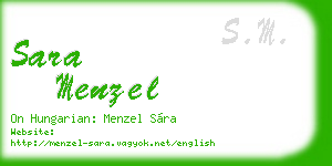 sara menzel business card